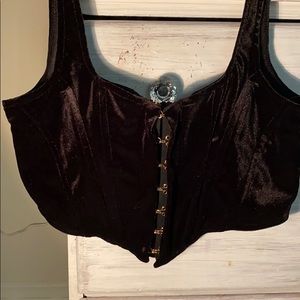 velvet corset top